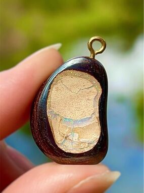 Queensland, Australia Authentic Large Natural Boulder Opal Pendant
